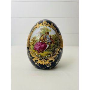 Vintage Limoges decorative Victorian Egg Blue Home Decor